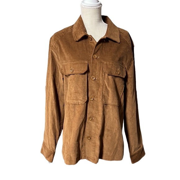 Michael Kors Other - Michael Kors Long Sleeve Button Down Up Shirt Jacket Brown Corduroy Mens Size L